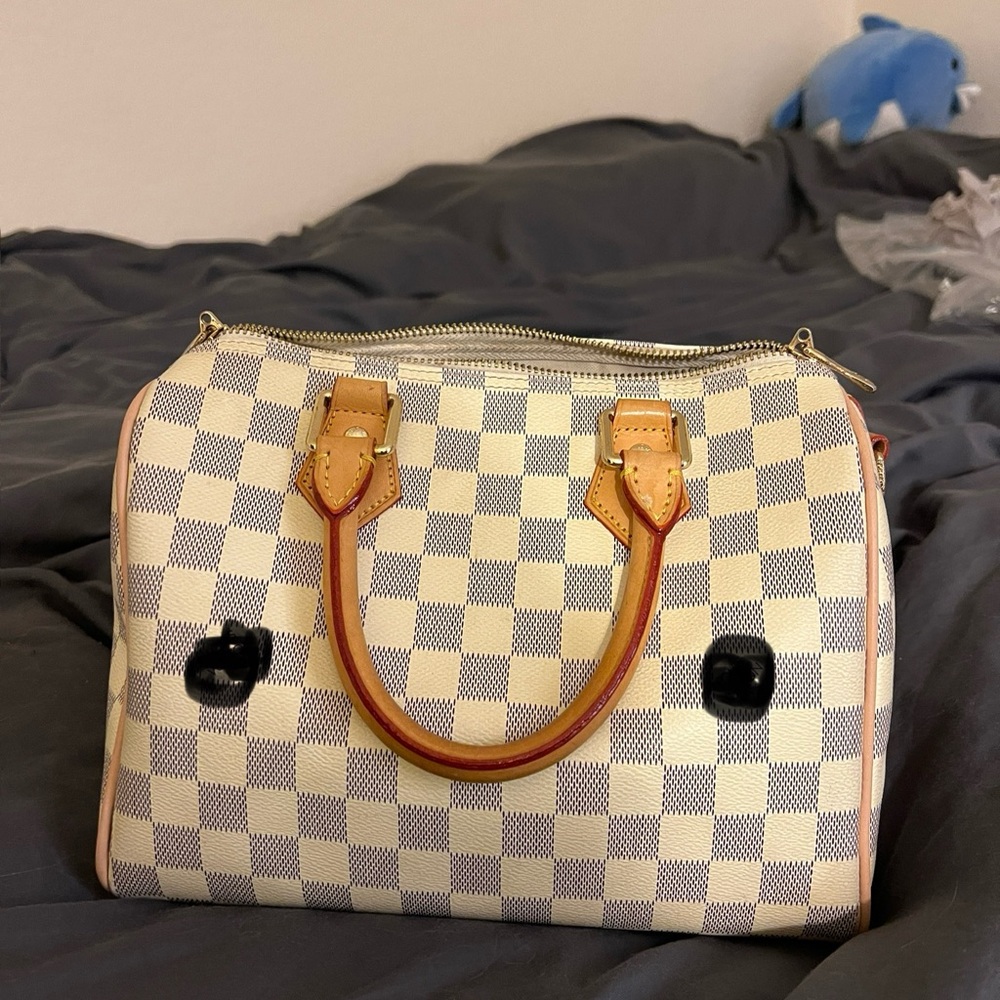 Checkered Tan and Cream Handbag